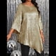 thumbnail image 4 of Blusa Holgada con Cuello Redondo y Mangas de Puntos, Dobladillo Irregular, Talla Grande 2025 para Mujer 5XL, 4 of 8
