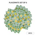 thumbnail image 2 of Placemats Set Of 4 / 6, Cute Lemon Purple Flower Leaves Placemats For Dining Table Indoor/Outdoors Heat Resistant Washable Placemats 18" X 12", 2 of 8