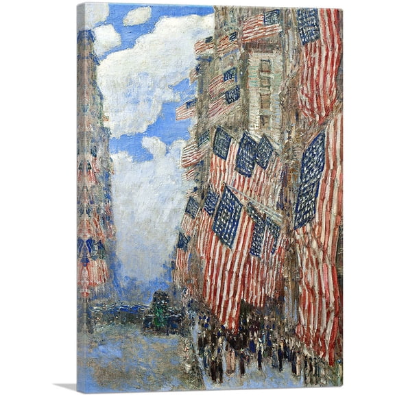 ARTCANVAS The Fourth Of July 1916 Canvas Art Print by Childe Hassam - Size: 26" x 18" (0.75" Deep)