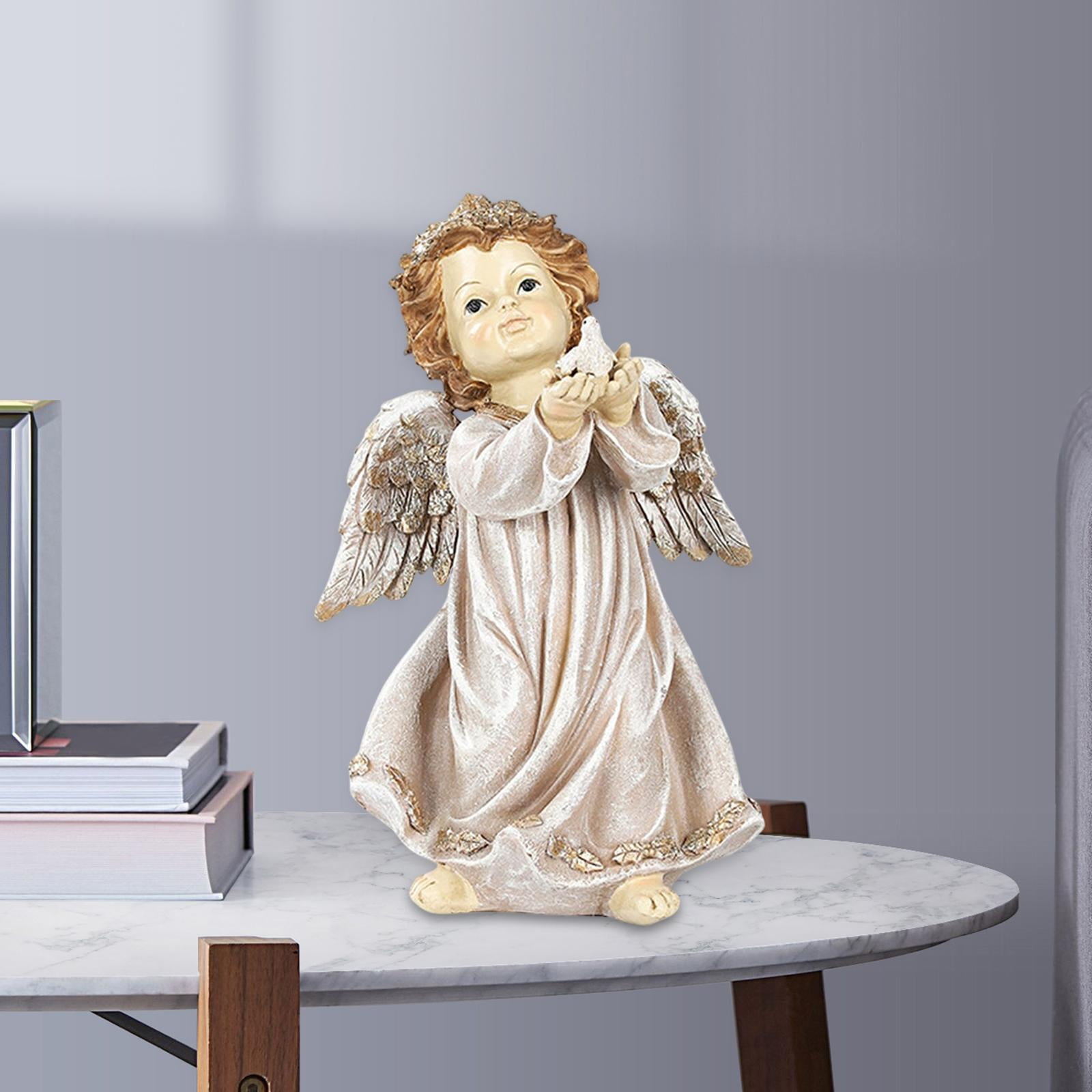Resin Angel Statue Collectible Angel Figurine Angel Sculpture Fairy Statue for Office Living
