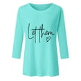 thumbnail image 4 of NJGRAE Flowy Tops for Women White Blouse for Women Women Printed Shirt 3/4 Sleeve Tunic Tops Crewneck Blouse Tshirt Maternity Nursing T-Shirts Women S, 4 of 5