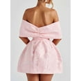 thumbnail image 3 of Off-Shoulder Dress with Bow Detail (L, Pink), 3 of 5