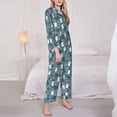 thumbnail image 5 of Wukai Forest Rabbit Print Women's Pajama Set - Soft Long Sleeve Sleepwear for Comfort and Style-Small, 5 of 9