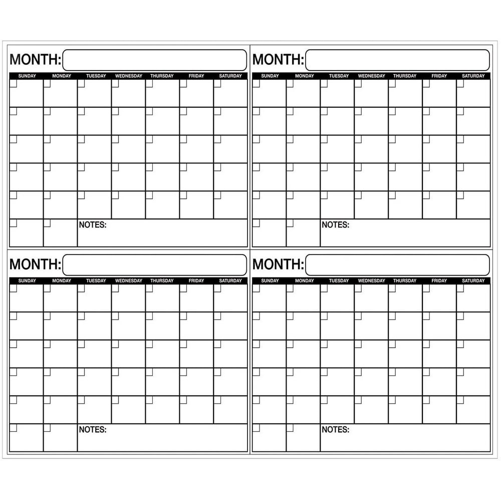 Business Basics Extra Large Dry Erase 4 Month 24" x 36" in Wall