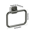 thumbnail image 3 of Wall Mounted Towel Rack Adhesive No-Drill Towel Ring Round Towel Hook for Bathroom & Kitchen 8x2.3 Inch Black or White Plastic Towel Hanger, 3 of 6