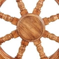 thumbnail image 4 of Nautical Wooden Ship Wheel Handcrafted Premium Heavy Wall Decor Accents & Sculptures | Rustic Primitive Antique Finish | Wall Hanging Ideas | Maritime Captain's Ocean Themed Gifts (Ochre) (18 Inches), 4 of 5