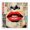 Scarlet Lips Vintage Fashion Collage, variant on Stupell Industries Contemporary Fashion Collage Pop Portrait Black Framed Giclee Art, 12 x 12, by Creative Studio