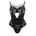 thumbnail image 2 of Gibobby Conjunto de lencería Sexy Lencería Sexy para Mujer Baby Doll Mujer Sexy Color Negro Mono Sensual y Elegante Fina Lenceria para Dama(Negro, M), 2 of 3