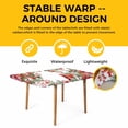 thumbnail image 4 of Cardinal Bird Table Cloths for 4 Foot Rectangle Tables, Winter Poinsettia Berry Pine Cones Floral Patio Waterproof Elastic Fitted Tablecloths, Washable Rectangular Table Cover for Camping, 4 of 8