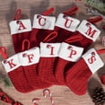 thumbnail image 2 of Calcetines de punto con alfabeto navideño, bonitos calcetines de punto rojos para decoración navideña, adornos para árbol de Navidad, regalo de Papá Noel, 2 of 5