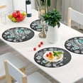 thumbnail image 4 of GZHJMY Round Braided Placemats Lotus Ethnic Elephant Round PVC Woven Place Mats Indoor Washable for Kitchen Dining Tables 15 inch Heat Resistant Round Table Mats, 4 of 7