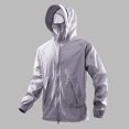 thumbnail image 2 of Xfvqtps Sun Protection Clothing for Mens Sun Protection Hoodie Full Zip up Solid Color Long Sleeve Breathable Summer Light Jacket for Fishing Hiking Athletic Running Purple, 2 of 6