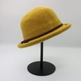 thumbnail image 3 of CoCopeaunts Women's Bucket Hat Wool Felt Bowler Hats Retro Soft Warm Autumn Winter Ladies Plain Cloche Basin Hat Black Hatband, 3 of 8