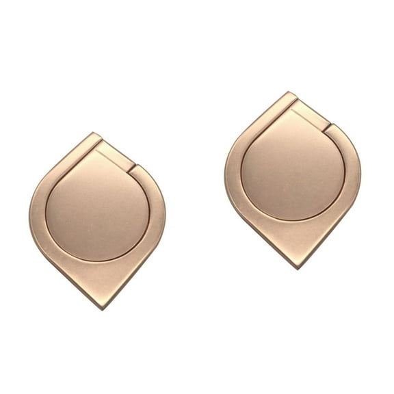 Raindrops 2pcs Flame Shape 360 Degrees Rotation Cell Phone Metal Ring Holder Buckle Ring Bracket Finger Gyro Ring Grip Phone Stand Holder (Rose Gold)