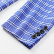 Cloudstyle Men's Slim Fit Smart Casual Plaid Single-Breasted One-Button Notch Lapel Blazer - Spring/Fall Wrinkle-Resistant Regular Length Round Hem