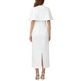thumbnail image 3 of INSPIRE CHIC Women's Formal Sheath Dress Sets Elegant Cocktail Wedding Guest 2pc Dresses with Cape 2XL White, 3 of 6