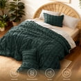 thumbnail image 5 of U by Bedsure Tufted Boho Comforter Set, 2 Pieces Farmhouse Shabby Chic Embroidery Bed Set, Soft Jacquard Comforter for All Seasons,Twin,Mallard Green, 5 of 6