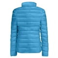 thumbnail image 3 of Hogleaql Womens Plus Size Lightweight Puffer Jacket, Cozy Long Sleeve Full Zip Stand Collar Quilted Coat Thermal Windbreaker Puffy Jacket with Pockets Fall Winter Outerwear Blue XL, 3 of 4