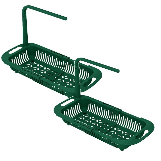 Oleegame 2PC Shower Soap Dish With Hook Adjustable To Fit Any Size Sink Large Capacity Storage Retractable Sink Storage Rack Towel Rack Green