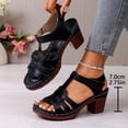 thumbnail image 4 of Xijirk Sandals Women,Strappy High Heel Sandals with Open Toe Platform Summer Fashion Shoes Adjustable Ankle Strap for Dressy Wear,,Black,9, 4 of 7