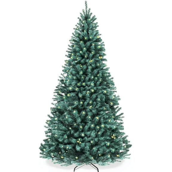 Best Choice Products 9ft Pre-Lit Blue Spruce Christmas Tree w/ Foldable Base, 700 Lights, 2236 Tips