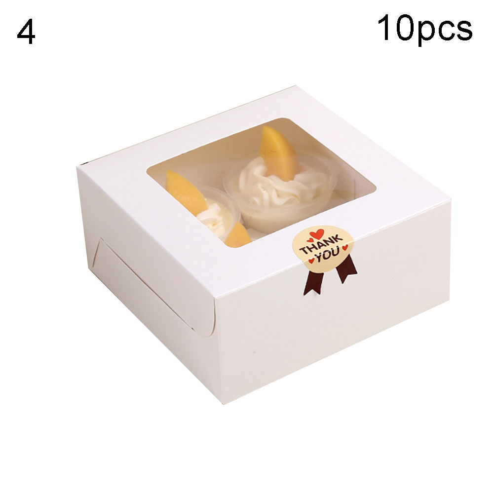 Brown Cupcake Carrier, Food Grade Kraft Bakery Boxes with Windows and
