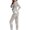Silver, variant on Women Jumpsuit Hollow Out Hole Solid Color Skinny Slim Fit Soft Elastic Zipper Closure Stand Collar Long Sleeve Cosplay DJ Pole Dance Jazz Stage Performance Jumpsuit