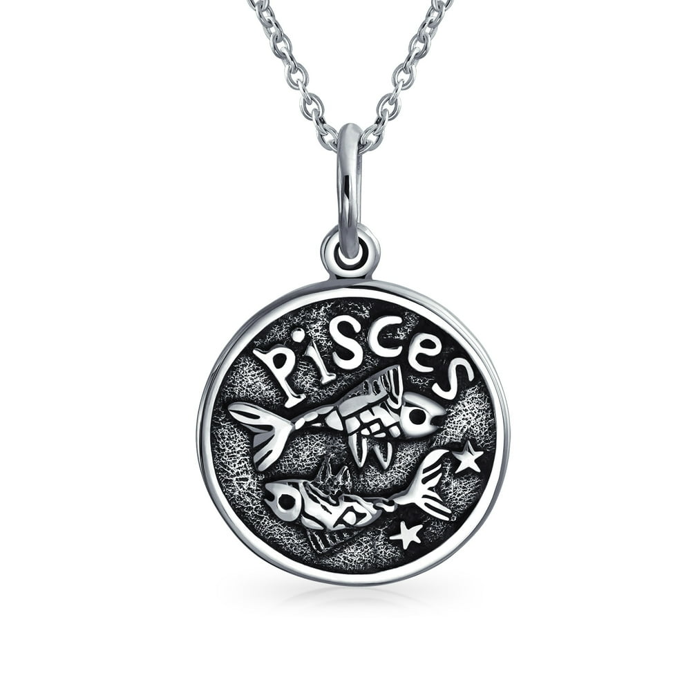 Bling Jewelry Pisces Zodiac Sign Astrology Horoscope Round Medallion