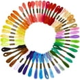 thumbnail image 1 of 50 madejas, 437.5 yardas de hilo de bordar de colores, 50 colores, hilo de algodón para pulseras de la amistad, hilos de bordado de arcoíris de 6 cabos a granel, 1 of 7