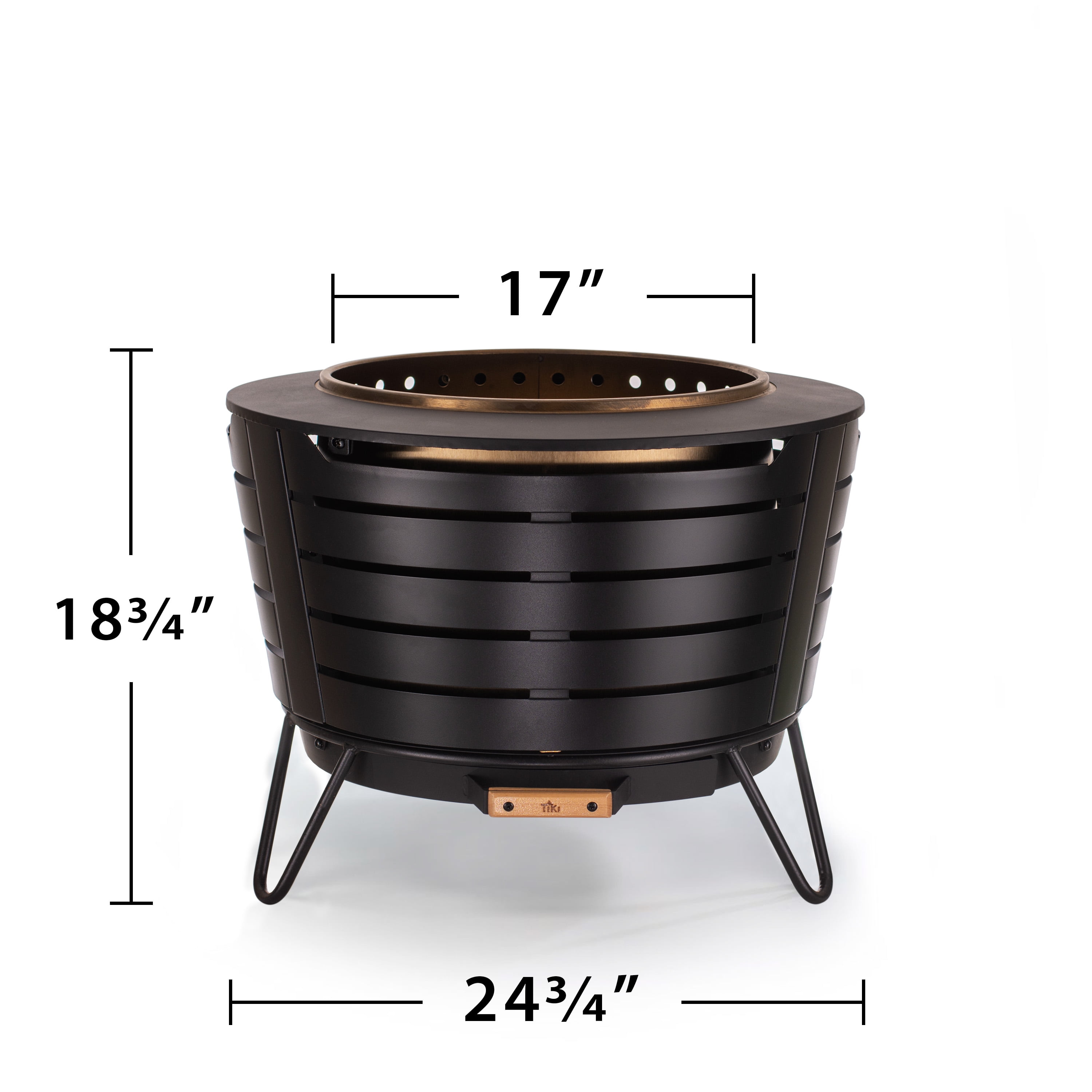 TIKI Patio Smokeless Fire Pit – 25" Stainless Steel Wood Burning Fire Pit for Yard, Patio & Camping with Weather-Resistant Cover, Ash Pan & Wood Pack