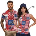 thumbnail image 2 of Aplkyhs 250th Anniversary Matching Golf Shirts for Couple Lightweight Men's Casual Short Sleeve Cool Golf Shirts Breathable Fabric for Casual Wear Moisture Wicking 4-Way Stretch, 2 of 6