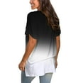 thumbnail image 5 of Brilliant Women Tops Women's Printing Casual Gradient V-Neck Short Sleeve Loose T-Shirt Tops clothes under $10.00, 5 of 7