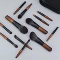 thumbnail image 2 of Juego de brochas de maquillaje de viaje, mini brochas de maquillaje con bolsa de almacenamiento, base en polvo, correctores, contorno, rubor, sombras de ojos, juego de brochas de maquillaje, 8 piezas, 2 of 6