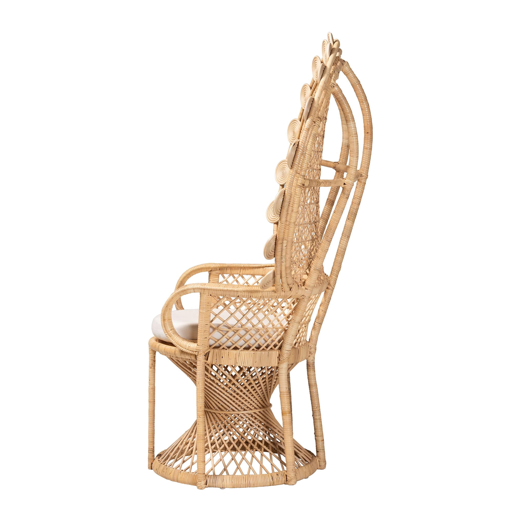 bali & pari Hecate Rattan BOHO Peacock Chair, Natural Brown