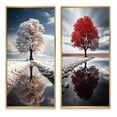 thumbnail image 2 of Designart "Silent Guardians White Tree" Trees Framed Wall Art Set Of 2 - White Landscapes Frame Gallery Set For Office Decor, 2 of 6