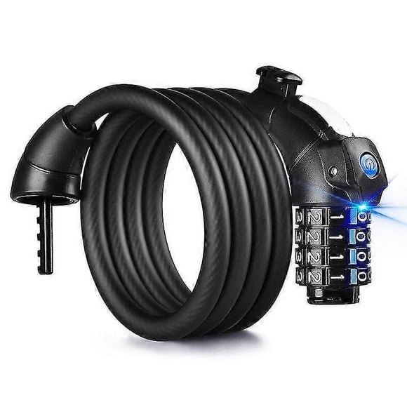 Candado para bicicleta de 150 cm de largo con código de 5 dígitos Heilwiy y montaje.