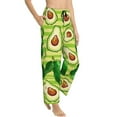thumbnail image 2 of Balery Avocado Green Striped print Women's Pajama Pants,Ultra Lightweight Pjs,Lounge Pant-Medium, 2 of 9