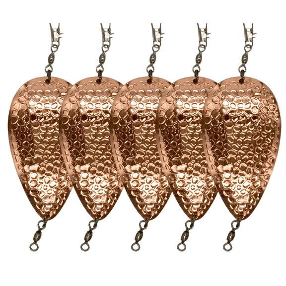 Kokanee Salmon Spring Hammered Jet Dodgers Finished 5-PK  Copper