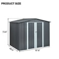 thumbnail image 6 of Olurrisa Metal Storage Shed with Double Doors, Heavy-Duty Galvanized Steel Outdoor Garden Shed for Tools, Lawn Equipment, and Yard Storage (72.8"Hx68.9"Dx87.8"W), 6 of 7