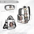 thumbnail image 4 of Kuiaobaty 3 Piece Clear Backpack and Lunch Bag Set for Boys Girls Hole Clear Backpack and Pencil Case See Through PVC Bookbag with Lunch Box for School, Hole Yorkshire Terrier Print, 4 of 5