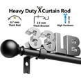 thumbnail image 3 of BloomFlower Curtain Rods 18-240 Inch, 255-inch rod Adjustable Length Heavy Duty Diameter 7/8 inch, Decorative Finials, Black, 3 of 9