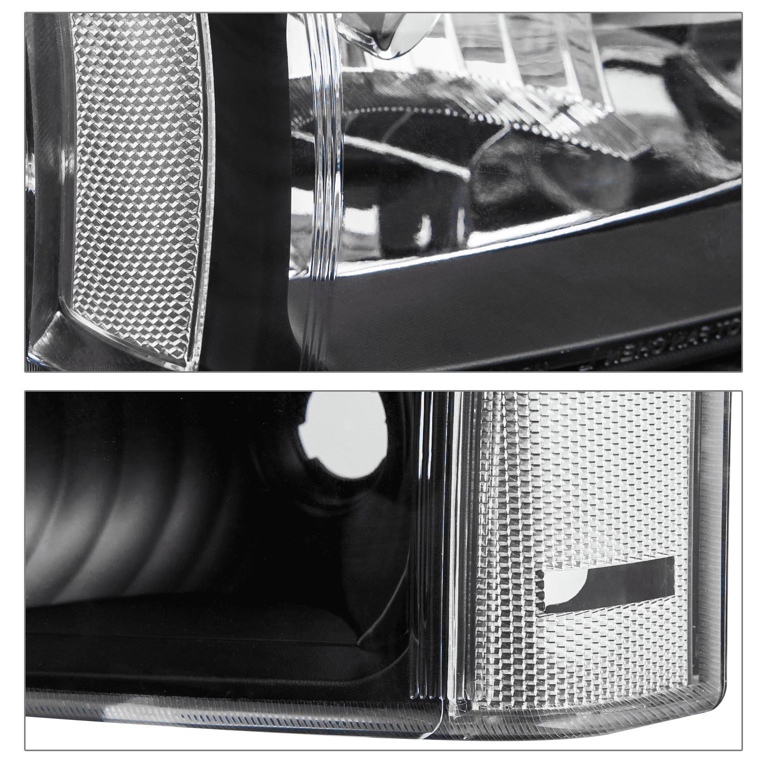 M-AUTO Headlights Assembly with 2 Pairs Pre-Assembled 6000K LED Bulbs Replacement for 03 04 05 06 07 Chevy Silverado Truck