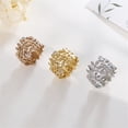 thumbnail image 2 of HIJONES Women's Stainless Steel Ring Personalized Leaves Anniversary Jewelry Gold Size 9, 2 of 4