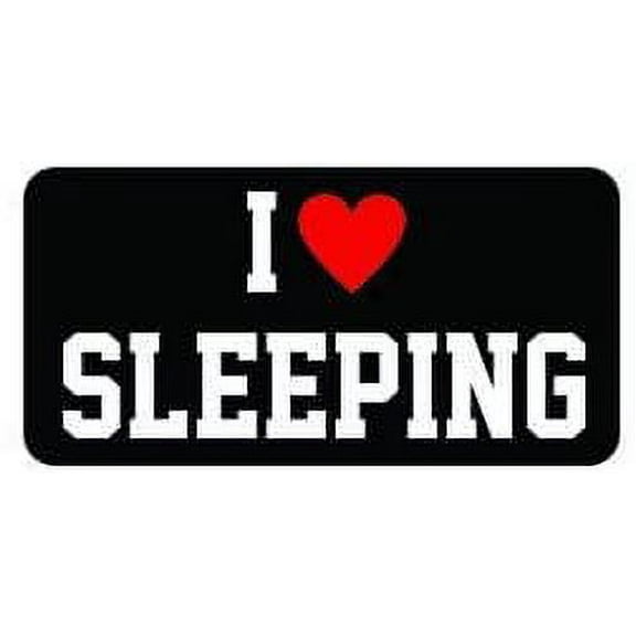 Pair of I love sleeping funny hard hat/helmet vinyl decal sticker