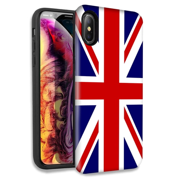 Mundaze England British Flag Double Layer Hybrid Case Cover For Apple iPhone XR