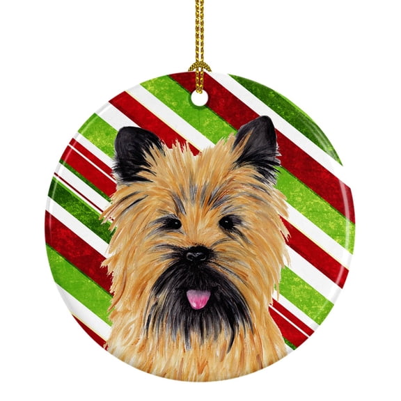 Cairn Terrier Candy Cane Holiday Christmas Ceramic Ornament SC9335