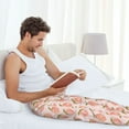 thumbnail image 4 of Uemuo Peach With Leaves Pattern Men's Wide Leg Palazzo Lounge Pants with Pockets Light Weight Loose Comfy Casual Pajama Pants-X-Large, 4 of 9