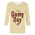 thumbnail image 4 of Gamivast Game Day Shirts Women Football Plus Size 3/4 Sleeve Football Graphic Shirt Vintage Soft Crewneck Tunic Top Funny Superbowl Outfits 2026, 4 of 5