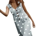 thumbnail image 3 of Robe Chemise Mini Ample Boho à Pois pour Femmes, Plage, 3 of 5