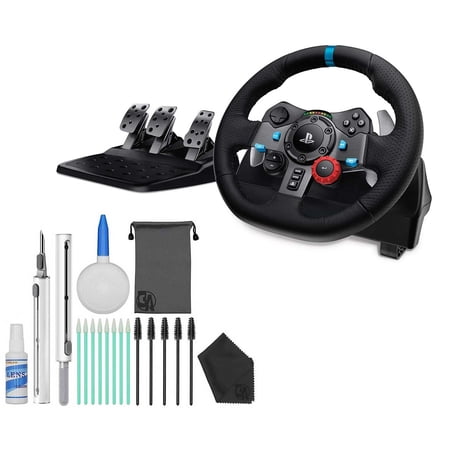 Pre-Owned Logitech G29 Driving Force Racing Wheel and Floor Pedals,, Stainless Steel Paddle Shifters, Leather Steering Wheel Cover for PS5, PS4, PC, Mac Black